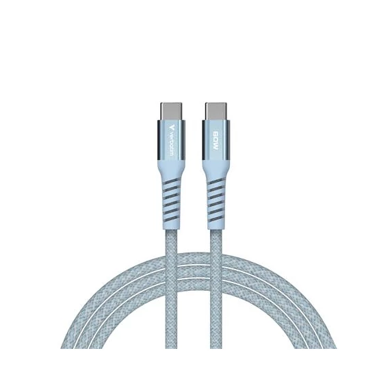 USB kábel, USB-C - USB-C, 1,2 m, 60W, mágneses, VERBATIM, kék