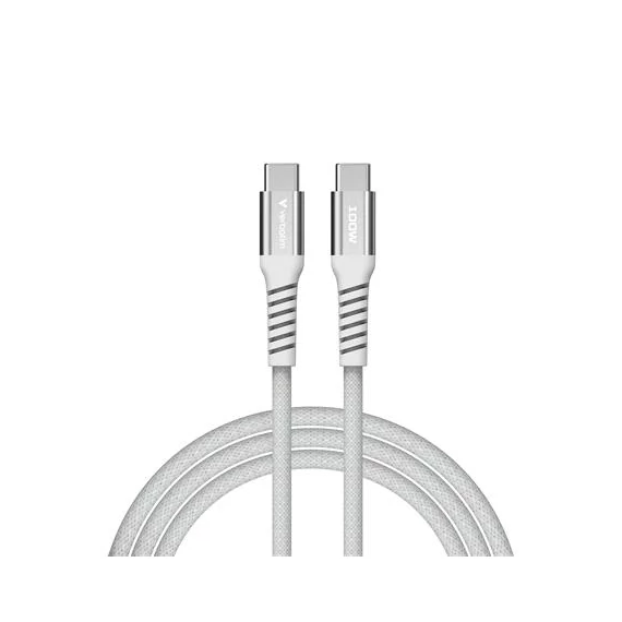 USB kábel, USB-C - USB-C, 1,2 m, 100W, mágneses, VERBATIM, szürke