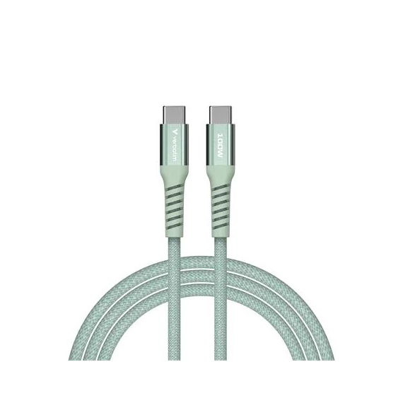 USB kábel, USB-C - USB-C, 1,2 m, 100W, mágneses, VERBATIM, zöld