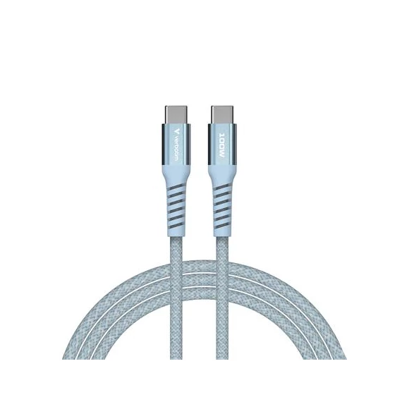 USB kábel, USB-C - USB-C, 1,2 m, 100W, mágneses, VERBATIM, kék
