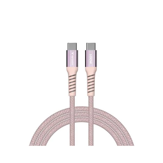 USB kábel, USB-C - USB-C, 1,2 m, 100W, mágneses, VERBATIM, rózsaszín
