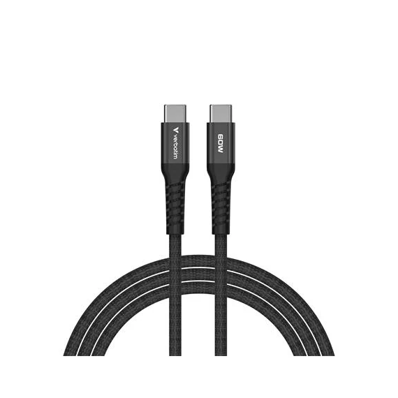USB kábel, USB-C - USB-C, 1,2 m, 60W, mágneses, VERBATIM, fekete