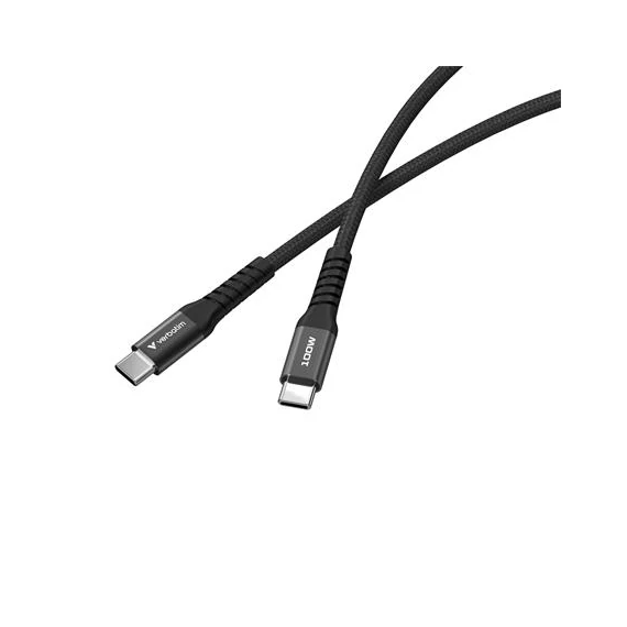USB kábel, USB-C - USB-C, 1,2 m, 100W, mágneses, VERBATIM, fekete