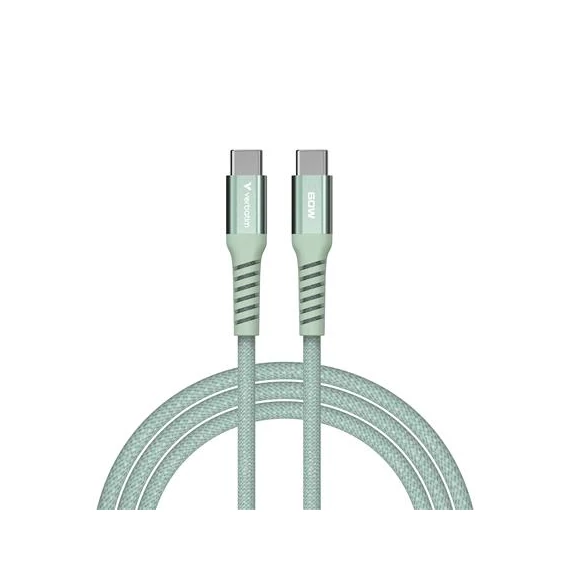 USB kábel, USB-C - USB-C, 1,2 m, 60W, mágneses, VERBATIM, zöld