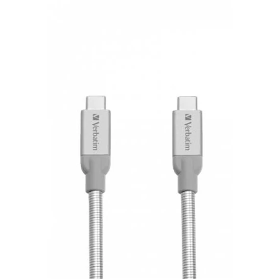 USB kábel, USB-C 3.1 - USB-C , 30 cm, VERBATIM, ezüst