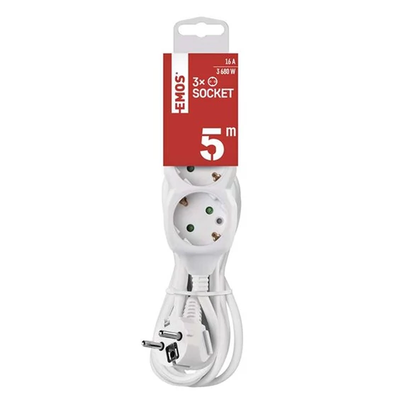 Emos P0325R 3 aljzat 5méter 1,5mm2 hosszabbító