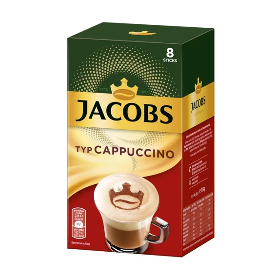 Kávé instant JACOBS Cappuccino Milka 8x15,8g