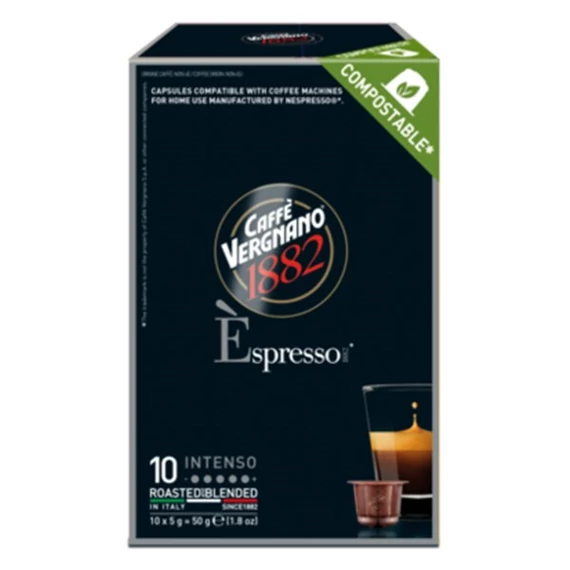 Kávékapszula, Nespresso® kompatibilis, 10 db, CAFFÉ VERGNANO 