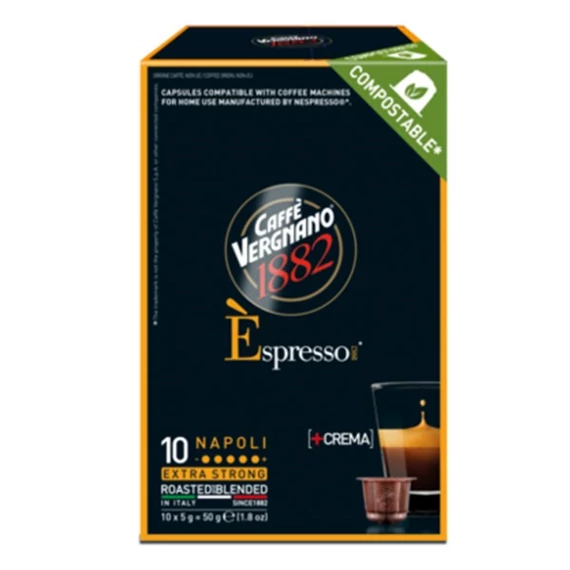 Kávékapszula, Nespresso® kompatibilis, 10 db, CAFFÉ VERGNANO 