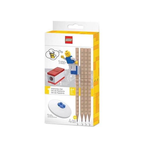 Grafitceruza szett, HB, hegyezővel, radírral, mini figurával, LEGO