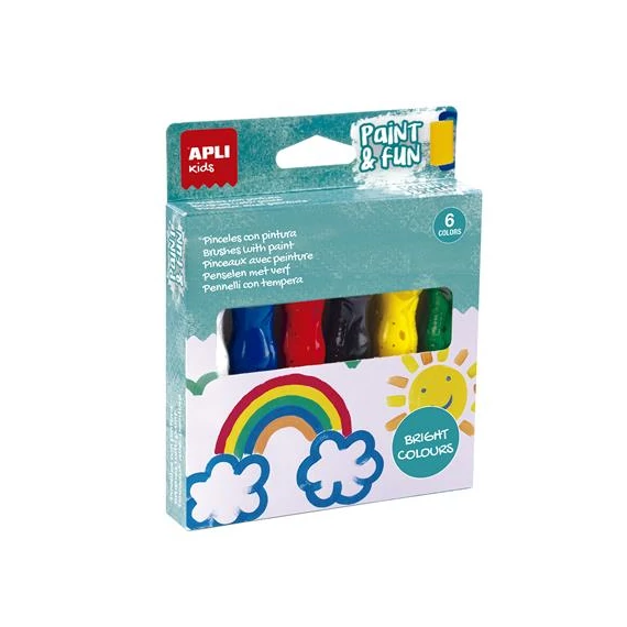 Tempera készlet, ecsetvégű tubusban, APLI Kids 
