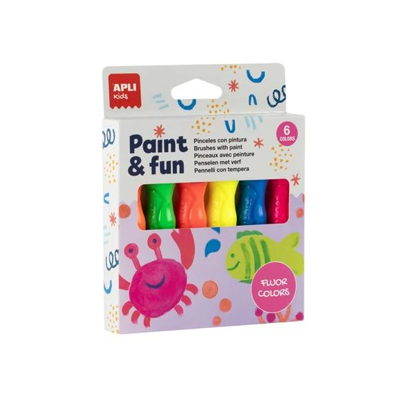 Tempera készlet, ecsetvégű tubusban, APLI Kids 