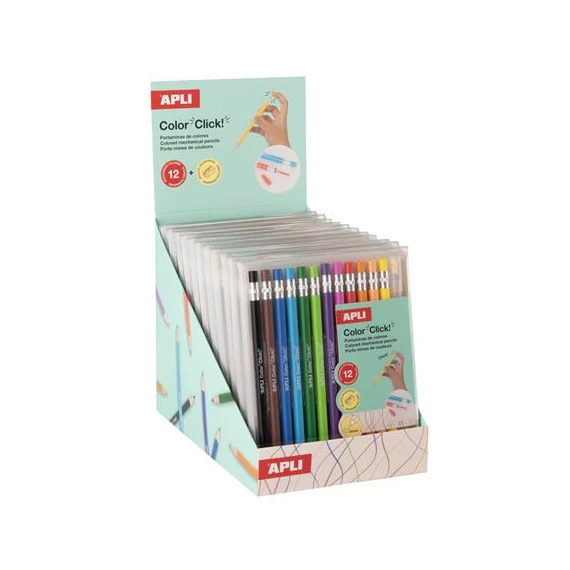 Színes töltőceruza készlet, display, APLI 