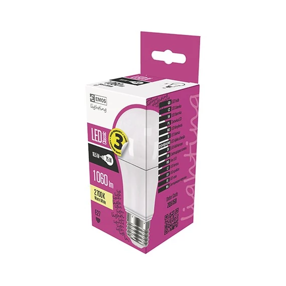 Emos ZQ5150 CLASSIC A60 10,5W E27 1060 lumen meleg fehér LED izzó