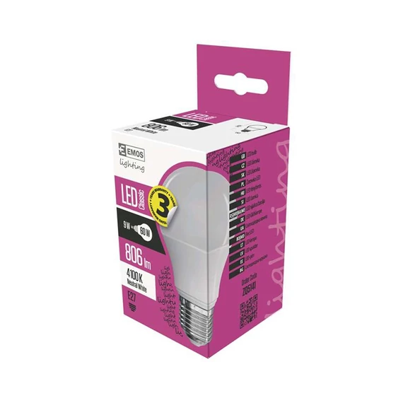 Emos ZQ5141 classic A60 60W 806lumen E27 LED gömb izzó