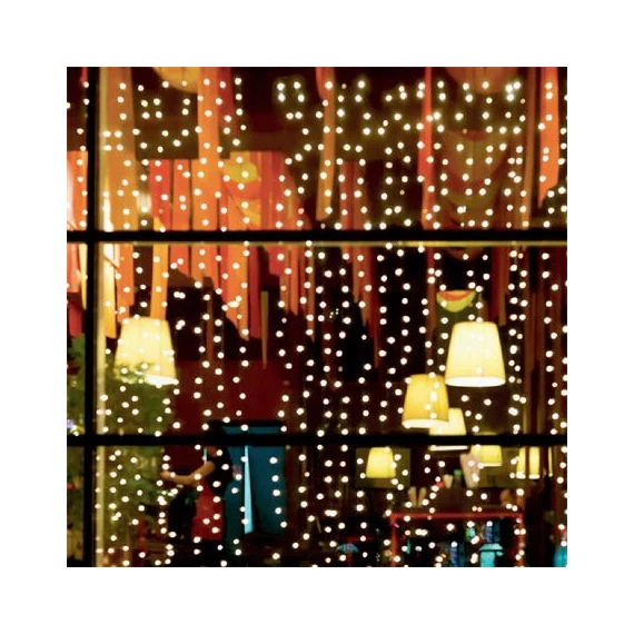 Fényfüggöny, kültéri, 400 db microLED, hidegfehér, 2x2 m, HOME