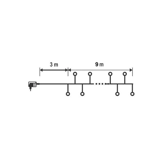 Fényfüzér, kül- és beltéri, 600 db microLED, színes/melegfehér, 9 m, HOME
