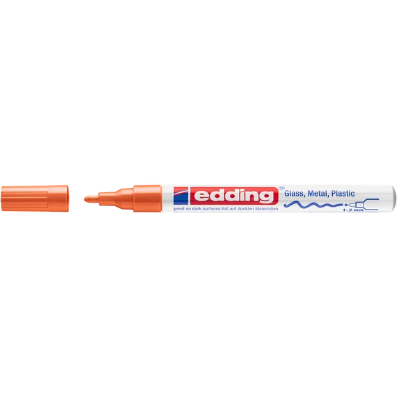 Lakkmarker, 1-2 mm, EDDING "751", narancssárga