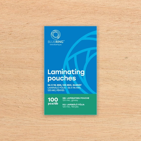 Lamináló fólia 56x96mm, 125 micron 100 db/doboz, Bluering®