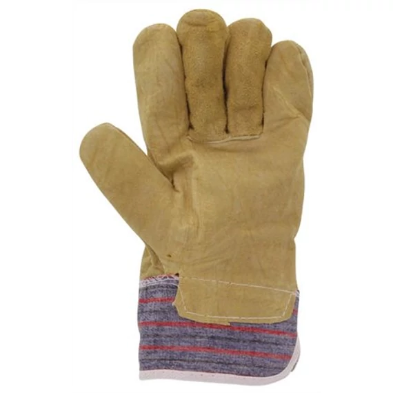 Rakodókesztyű, bőr-vászon, 10-es méret, 12pár/cs