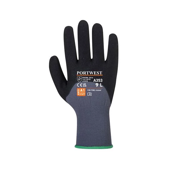 Védőkesztyű, nylon, nitrilhab, XL méret 