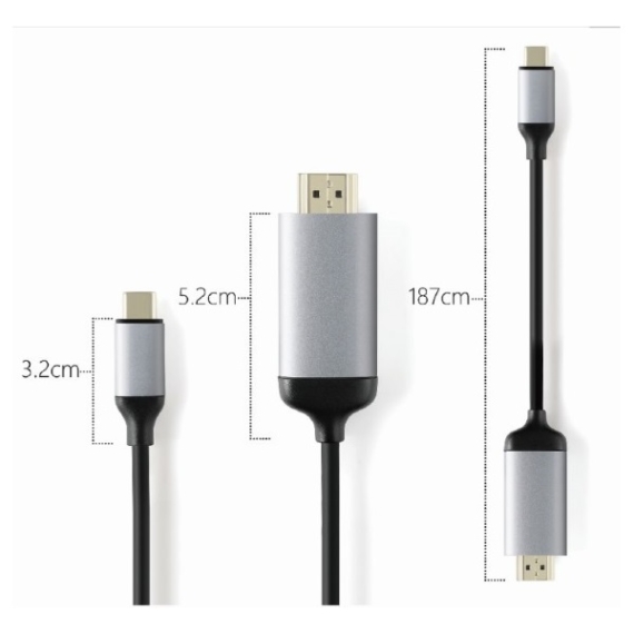 MINIX Átalakító Kábel - NEO C-4KGR (USB-C -gt; 4K@60Hz HDMI, 1.8m)