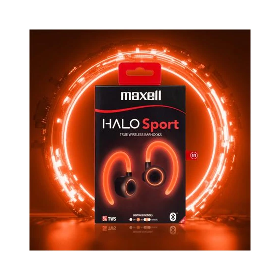 Fülhallgató, vezeték nélküli, Bluetooth, mikrofonnal, LED-es fülhallgató, MAXELL 