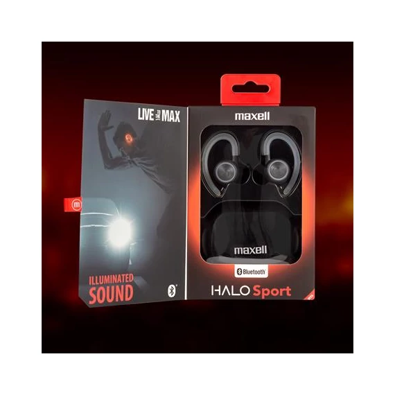 Fülhallgató, vezeték nélküli, Bluetooth, mikrofonnal, LED-es fülhallgató, MAXELL 