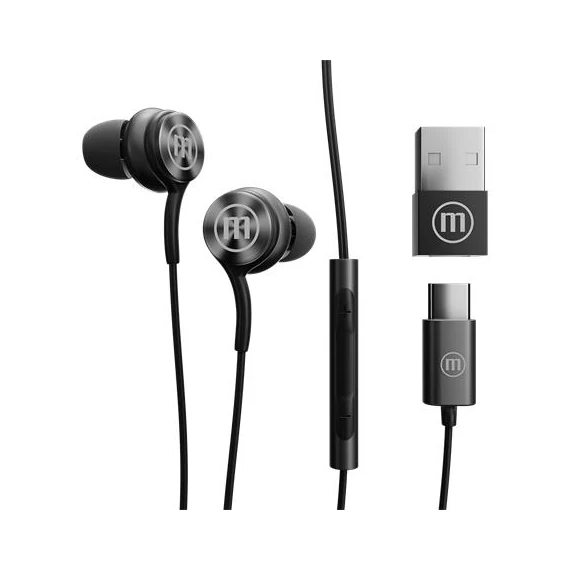 Fülhallgató, mikrofonnal, USB-C, MAXELL 