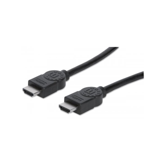 Manhattan Kábel - HDMI to HDMI (Ethernet HEC, ARC, 3D, 4K,  Shielded,  2m, Fekete)