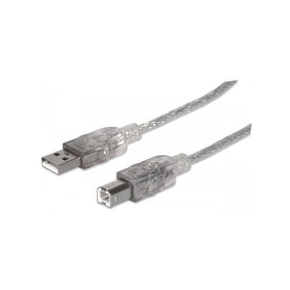 Manhattan Kábel - USB nyomtató kábel (USB2.0, 180cm, Szürke)