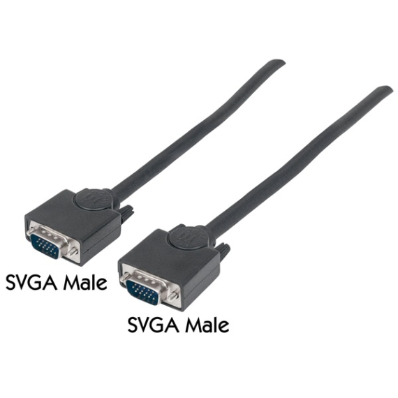 Manhattan Kábel - SVGA Monitor kábel, HD15 Male / HD15 Male, 15m