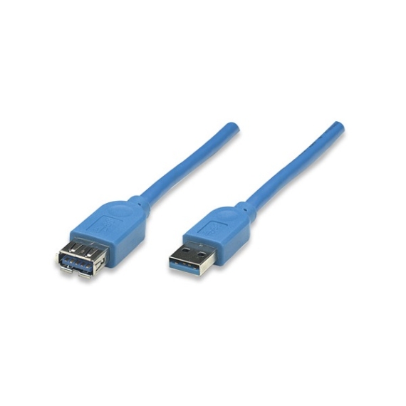 Manhattan Kábel - USB3.0 hosszabbító kábel, 3m, Kék