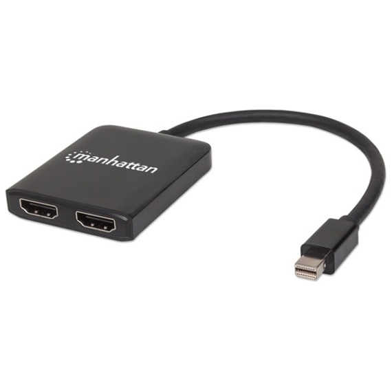 Manhattan Kábel átalakító - Mini DisplayPort to 2 db HDMI (aktív eszköz, 4K@30Hz, HDCP 2.2, USB Power)