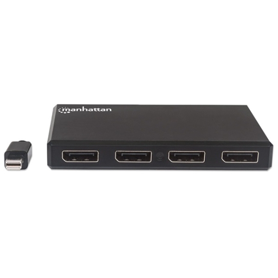 Manhattan Kábel átalakító - Mini DisplayPort to 4 db DisplayPort (aktív eszköz, 4K@30Hz, HDCP 2.2, USB Power)