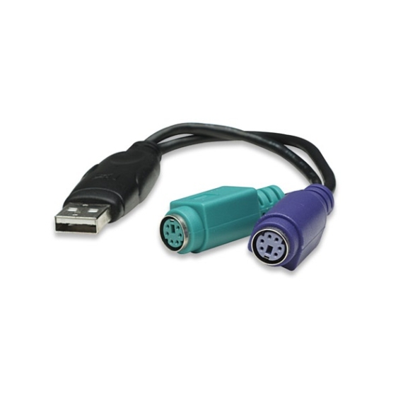 Manhattan Kábel átalakító - USB to 2 db PS/2 (PS/2 billentyűzet és egér számára)