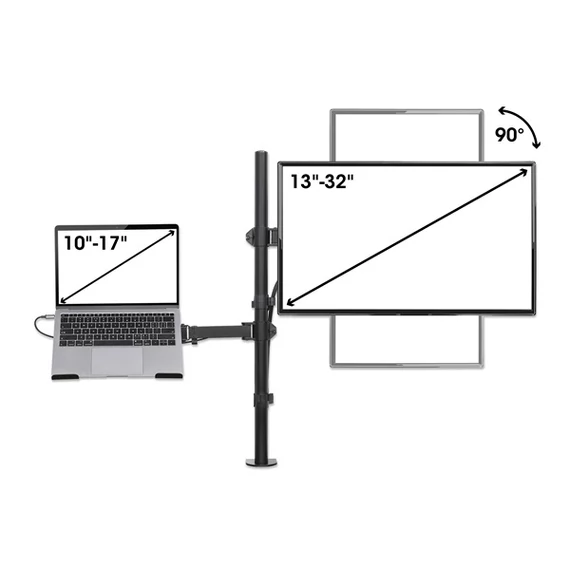 Manhattan asztali állvány - 1db monitor + 1 db laptop (min.VESA:75x75, 13