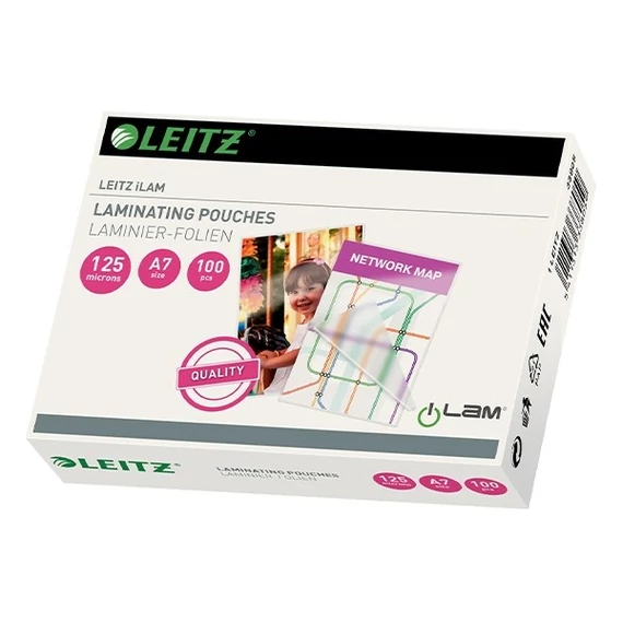 Meleglamináló fólia, 125mikron, A7, fényes, LEITZ 