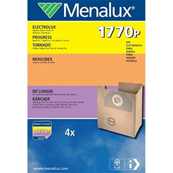 Menalux 1770 4 db papír porzsák+1 motorszűrő