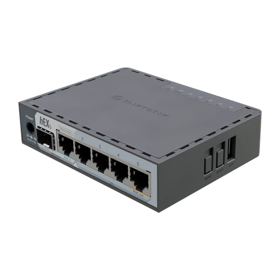 MikroTik hEX S (2025 verzió) E60iUGS L4 512MB 5xGbE LAN 1x2.5 GbE SFP port router