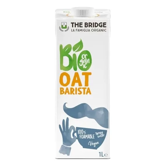 Növényi ital, bio, dobozos, 1 l, THE BRIDGE, zab, barista