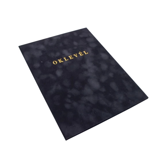 Oklevéltartó A4, prémium, arany nyomattal, Bluering fekete
