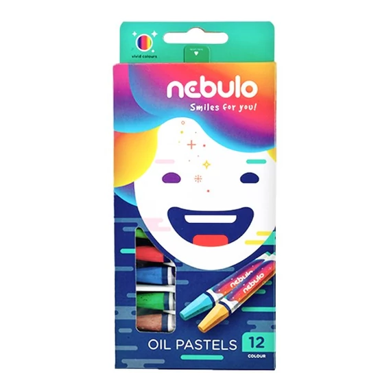 Olajpasztell kréta, 12 darabos, NEBULO