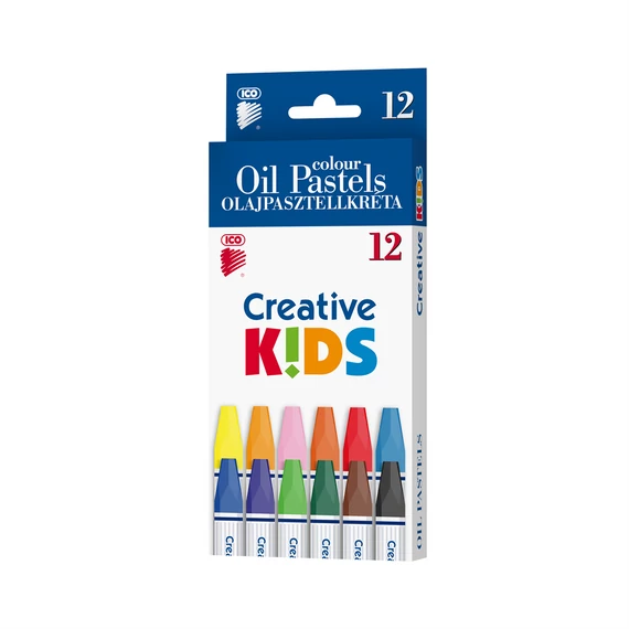 Olajpasztell kréta készlet, ICO Creative Kids 12klf. szín