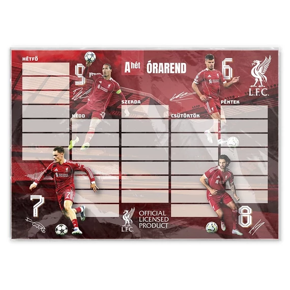 Órarend LIVERPOOL