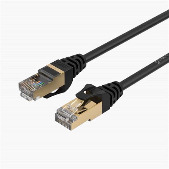 Orico Kábel - C7-100/123/ (S/FTP patch kábel, CAT7, LSOH, Réz, fekete, 10m)