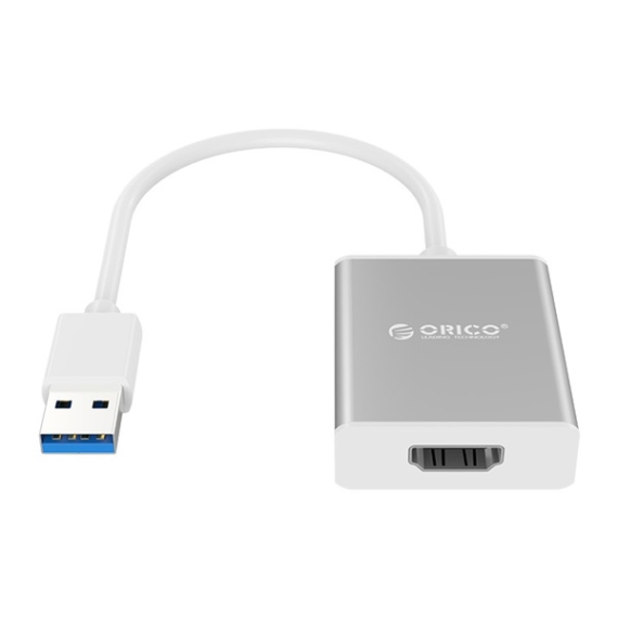 Orico kábel átalakító - UTH-SV /138/  (USB-A 3.0 to HDMI, 1080p, ezüst)