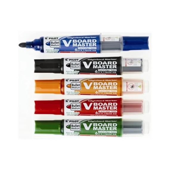 Táblamarker készlet, 2,3 mm, kúpos, tartóval és szivaccsal, PILOT 