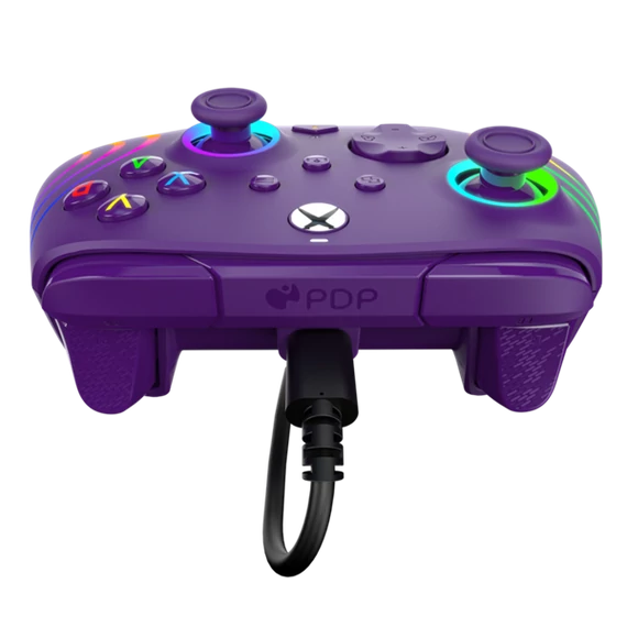 PDP 049-024-PR Afterglow Wave Xbox Series X|S/Xbox One/PC vezetékes RGB LED lila kontroller