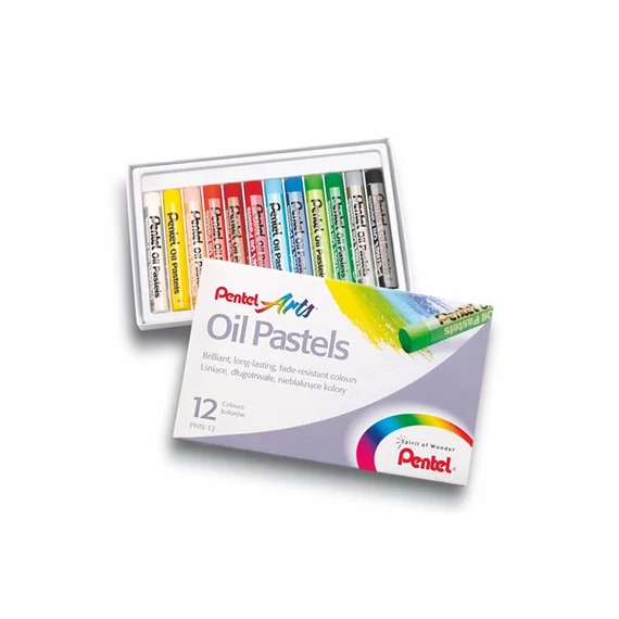 Kréta olajpasztell készlet, PHN-12U Pentel, 12 klf. szín